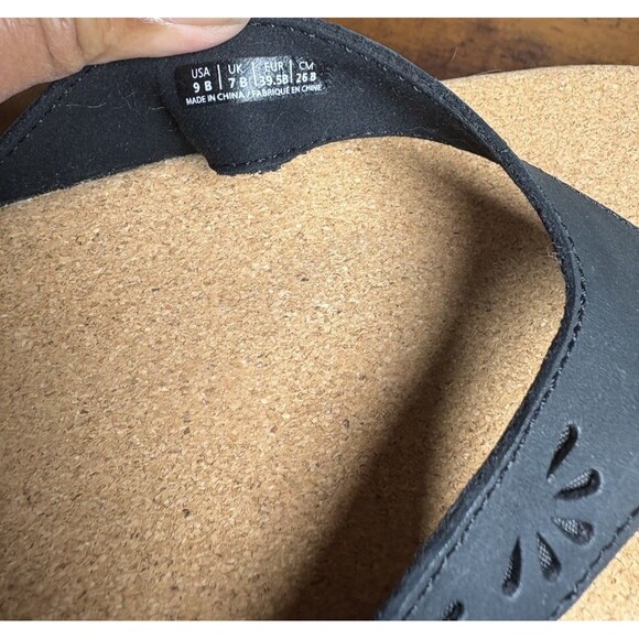 Revitalign Orthotic Leather Wedge Thong Sandals Kate Women’s Size 9B Black Tan - Picture 6 of 10